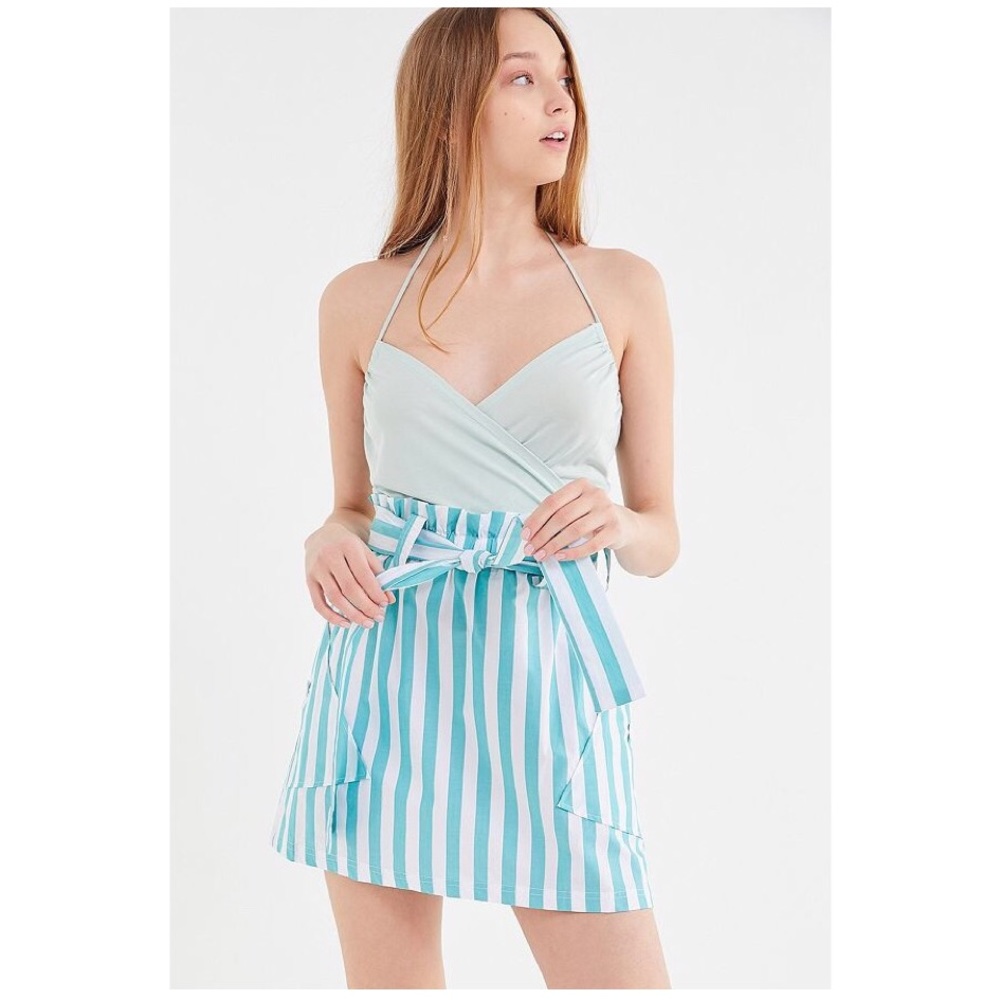 UO Tiffany Belted Paperbag Mini Skirt